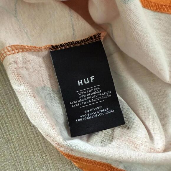 HUF x Realtree Camo Long Sleeve Shirt Sz S Blaze Orange Green H Logo Y2K Street - Picture 9 of 9